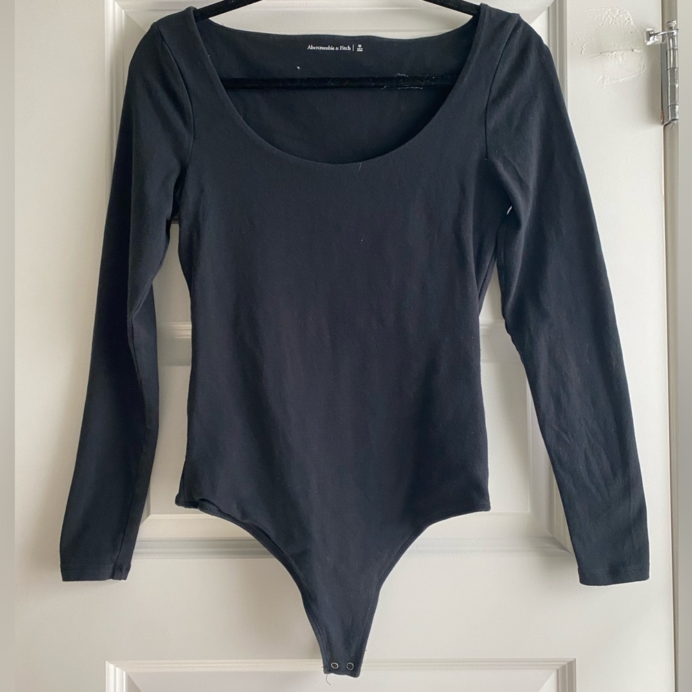 Abercrombie & Fitch Black Long Sleeve Bodysuit
